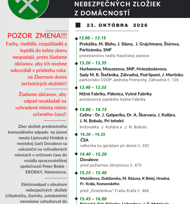 Liptovský Hrádok organizuje jesenný zber elektroodpadu