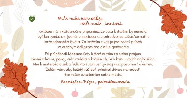 Liptovský Hrádok oslavuje Mesiac úcty k starším