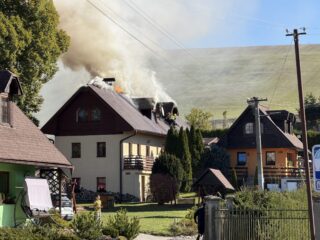 Požiar strechy domu v Liptovskom Trnovci